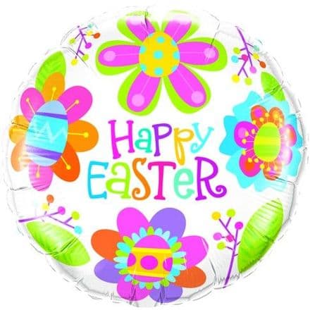 Happy Easter Flowers Foil Balloon