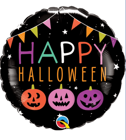 Happy Halloween Pumpkin Faces Foil Helium Balloon