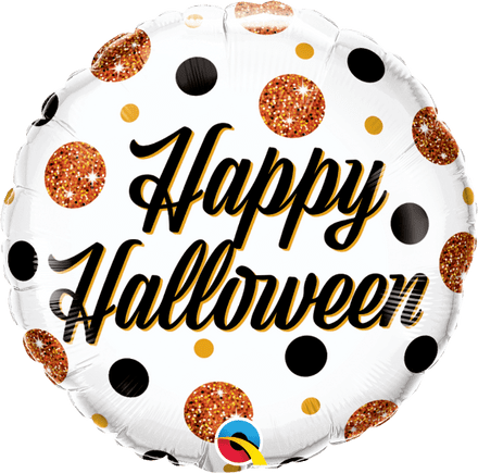 Happy Halloween Sparkly Dots Foil Helium Balloon