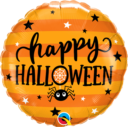 Happy Halloween Spiders & Stars Foil Helium Balloon