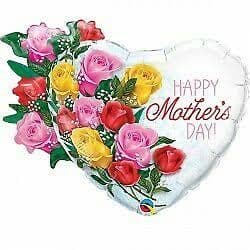 Happy Mother’s Day Large  Roses Foil Heart Balloon