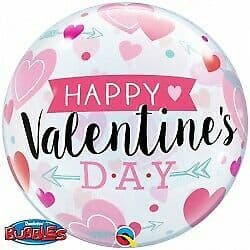 Happy Valentines Day Arrows Bubble Balloon
