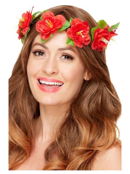 Hawaiian Red Flower Crown