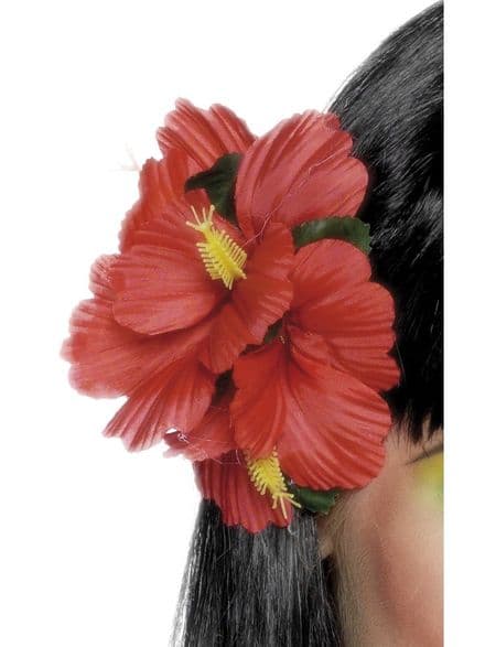 Hawaiian Red Flower Hair Clip