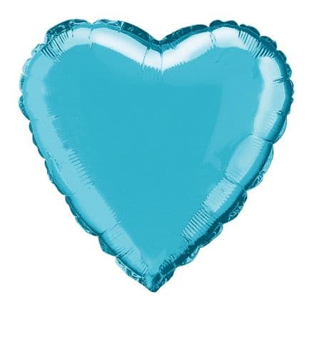 Heart Shaped Baby Blue Foil Helium Balloon