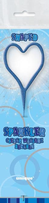 Heart Shaped Cake Sparkler In Blue