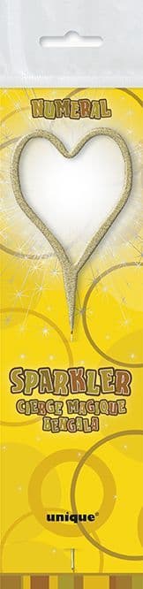 Heart Shaped Cake Sparkler In gold