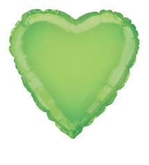 Heart Shaped Lime Green Foil Helium Balloon