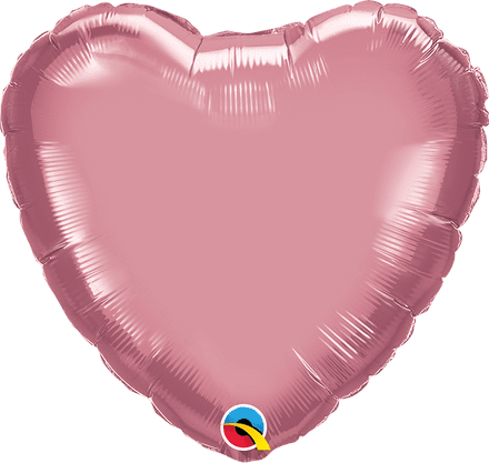 Heart Shaped Mauve Chrome Foil Helium Balloon