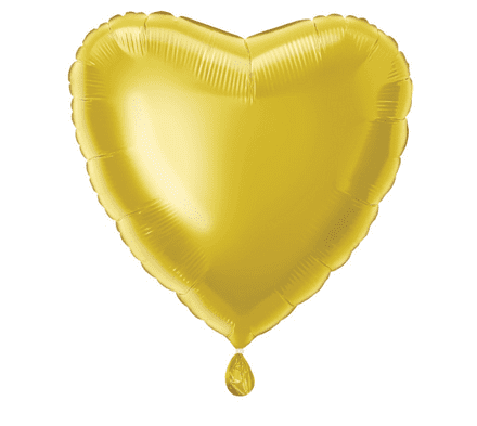 Heart Shaped Old Gold Foil Helium Balloon