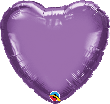 Heart Shaped Purple Chrome Foil Helium Balloon
