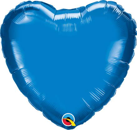 Heart Shaped Royal Blue Foil Helium Balloon
