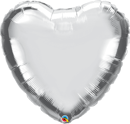 Heart Shaped Silver Foil Helium Balloon