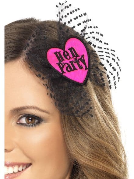 Hen Night 'hen party' Hair Clip Black