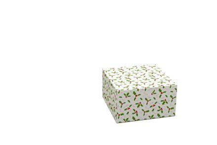 Holly Design 10" Xmas Cake Box