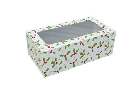 Holly Design Yule Log Box