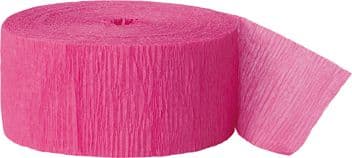 Hot Pink Crepe Paper Streamer Roll 81ft