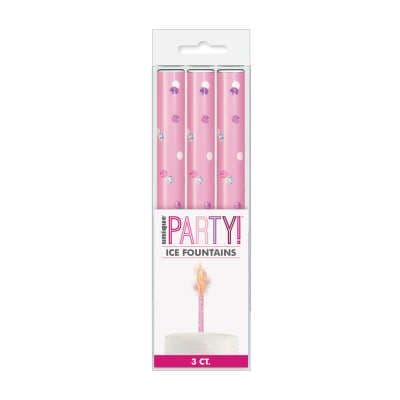 Ice Fountain Pink Glitz Design 3 Pack