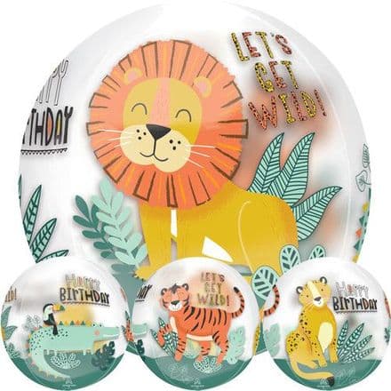 Jungle Lets Get Wild Birthday Orbz Balloon