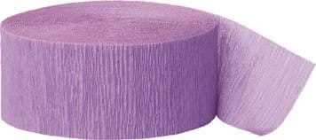 Lavender Crepe Paper Streamer Roll 81ft