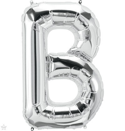 Letter B Silver Super Shape Foil Balloon