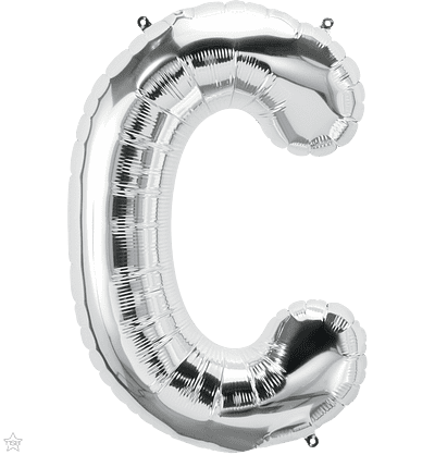 Letter C Silver Super Shape Foil Balloon
