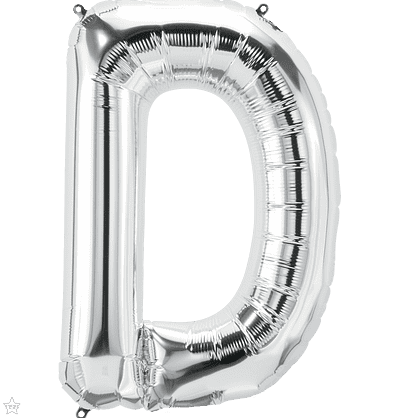 Letter D Silver Super Shape Foil Balloon