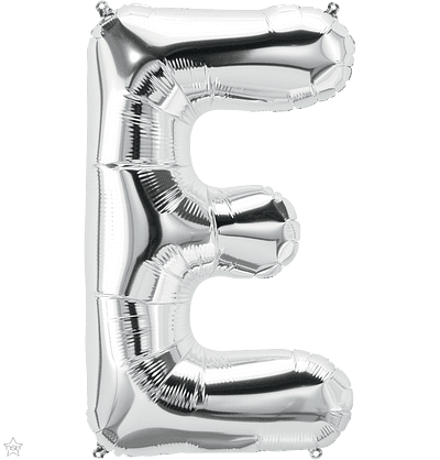 Letter E Silver Super Shape Foil Balloon