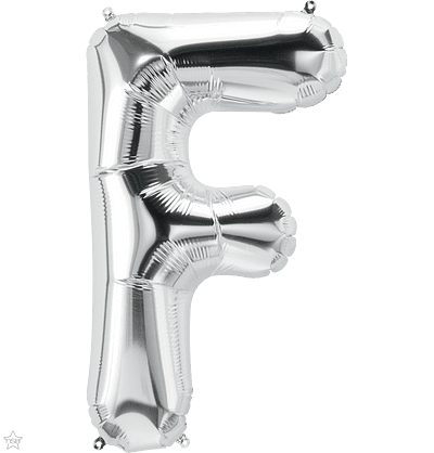 Letter F Silver Super Shape Foil Balloon