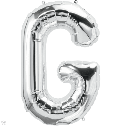 Letter G Silver Super Shape Foil Balloon
