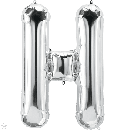 Letter H Silver Super Shape Foil Balloon