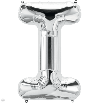 Letter I Silver Super Shape Foil Balloon