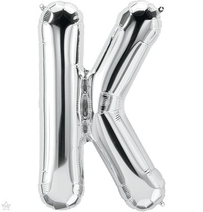 Letter K Silver Super Shape Foil Balloon