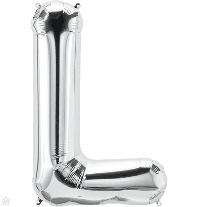 Letter L Silver Super Shape Foil Balloon