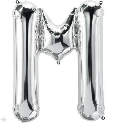 Letter M Silver Super Shape Foil Balloon