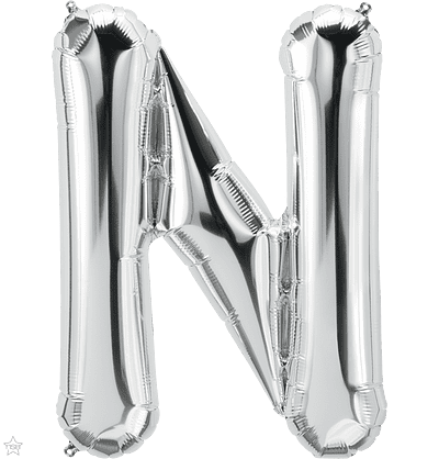 Letter N Silver Super Shape Foil Balloon