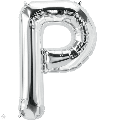 Letter P Silver Super Shape Foil Balloon