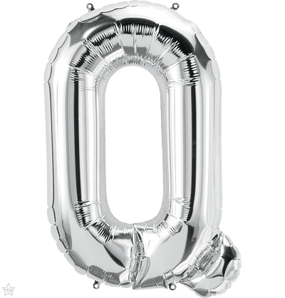 Letter Q Silver Super Shape Foil Balloon