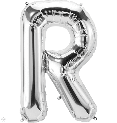 Letter R Silver Super Shape Foil Balloon
