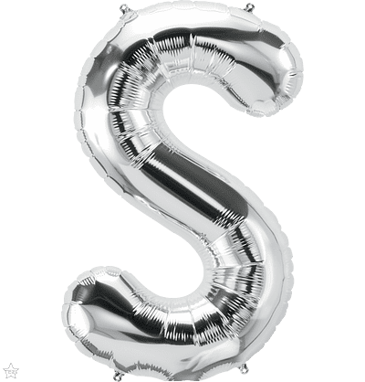 Letter S Silver Super Shape Foil Balloon