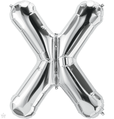 Letter X Silver Super Shape Foil Balloon