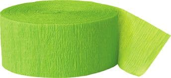 Lime Green Crepe Paper Streamer Roll 81ft