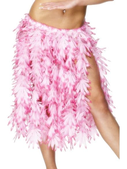 Luau Hawaiian Pink Flower Hula Skirt