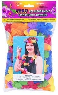 Luau Hawaiian Summer Lei Set