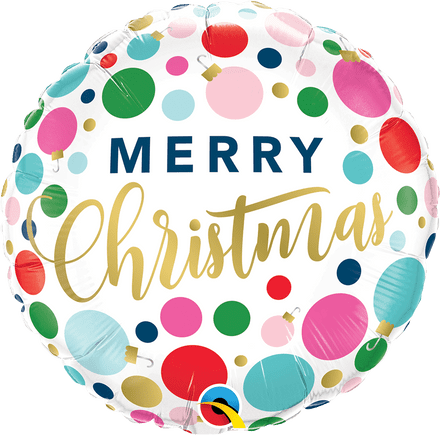 Merry Christmas Baubles Foil Helium Balloon
