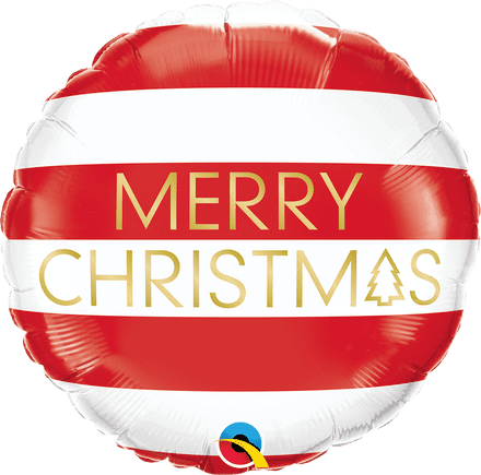 Merry Christmas Striped Foil Helium Balloon
