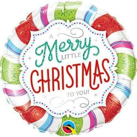 Merry Little Christmas Foil Helium Balloon