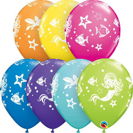 Merry Mermaid Latex Assorted Colour Balloons