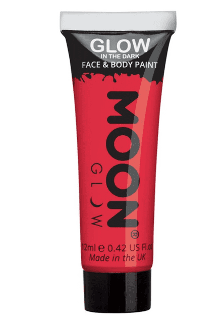 Moon Glow In The Dark Body Paint - Red