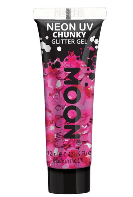 Moon Neon UV Chunky Glitter Gel - Magenta